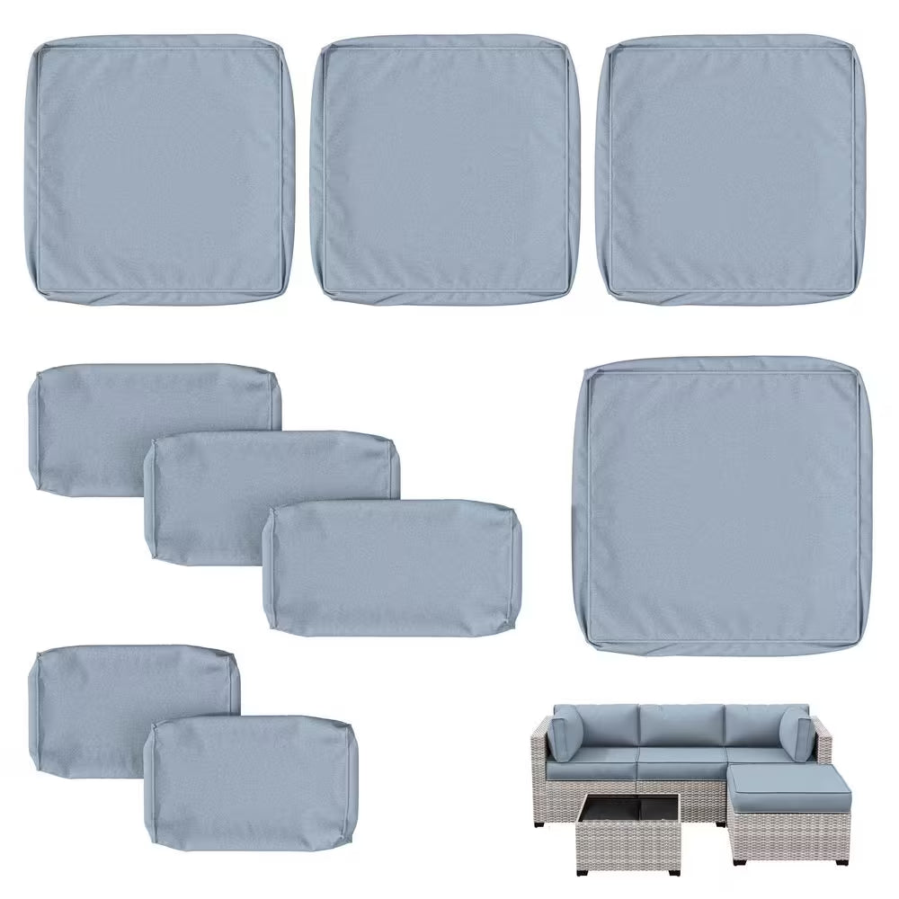 WNP cushion 9PCS Outdoor Replacement Cushion Covers for Patio Furniture Sky Blue