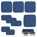 WNP cushion 9PCS Outdoor Replacement Cushion Covers for Patio Furniture Blue