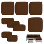 WNP cushion 9PCS Outdoor Replacement Cushion Covers for Patio Furniture Brown
