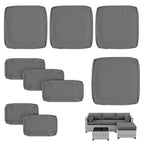 WNP cushion 9PCS Outdoor Replacement Cushion Covers for Patio Furniture Light Gray
