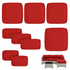 WNP cushion 9PCS Outdoor Replacement Cushion Covers for Patio Furniture Red
