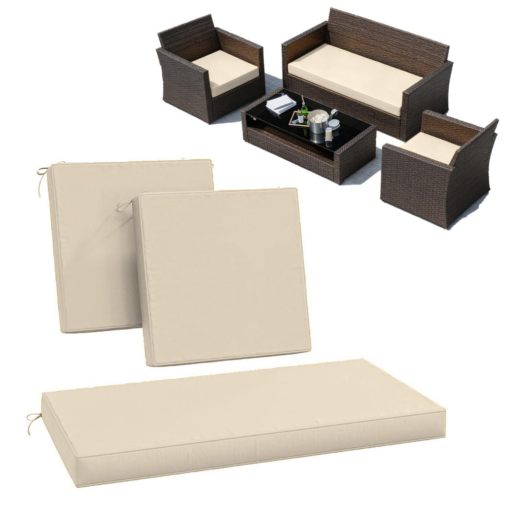 3PCS Patio Seat Cushion Set Cream