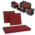 3PCS Patio Seat Cushion Set Burgundy