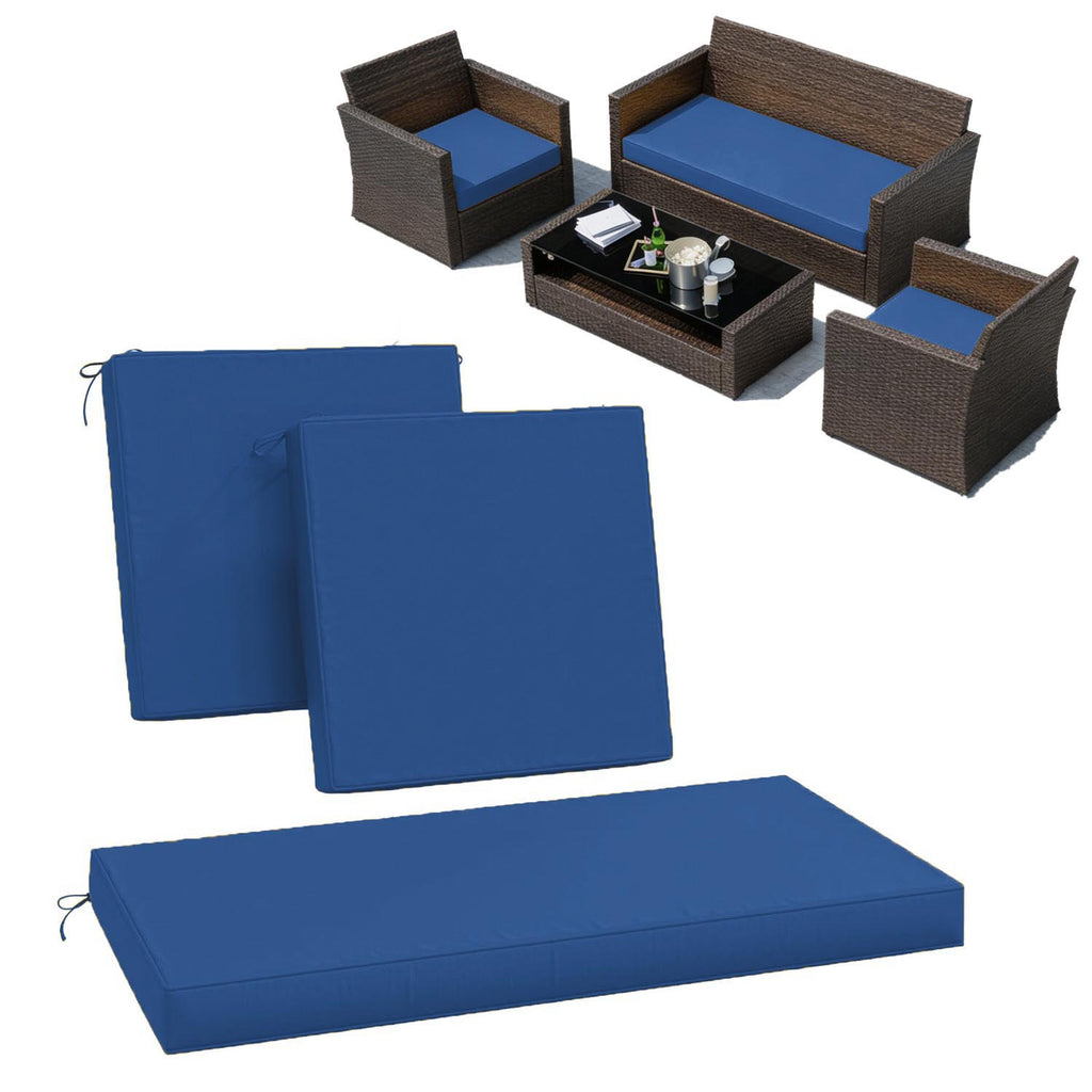 3PCS Patio Seat Cushion Set Blue