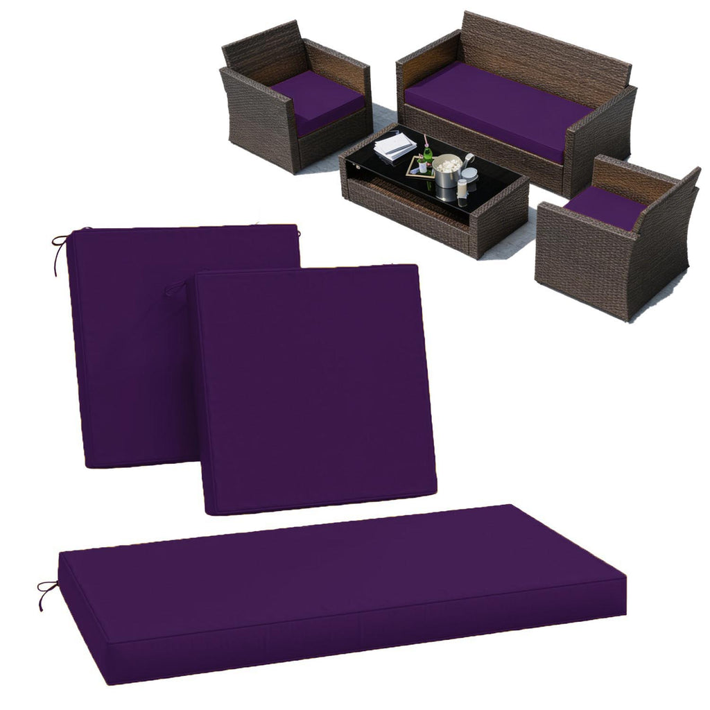 3PCS Patio Seat Cushion Set Purple