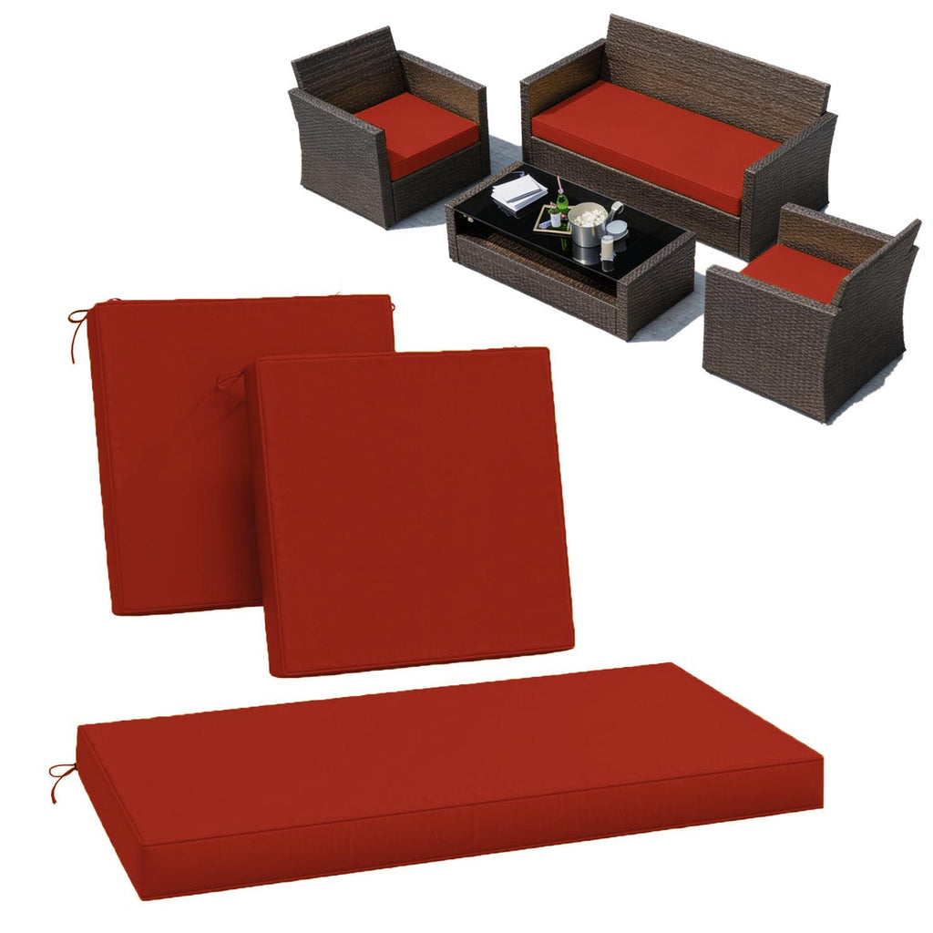 3PCS Patio Seat Cushion Set Terra Red