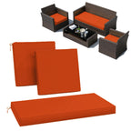 3PCS Patio Seat Cushion Set Orange Red