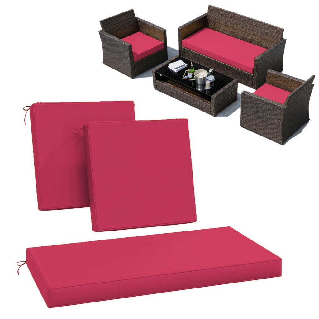 3PCS Patio Seat Cushion Set Pink