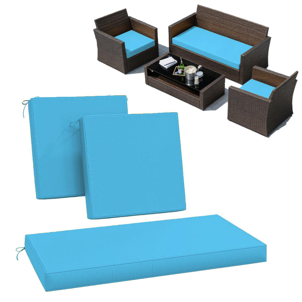 3PCS Patio Seat Cushion Set Aqua Blue