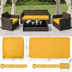 3PCS Outdoor Seat Replacement Cushion Covers