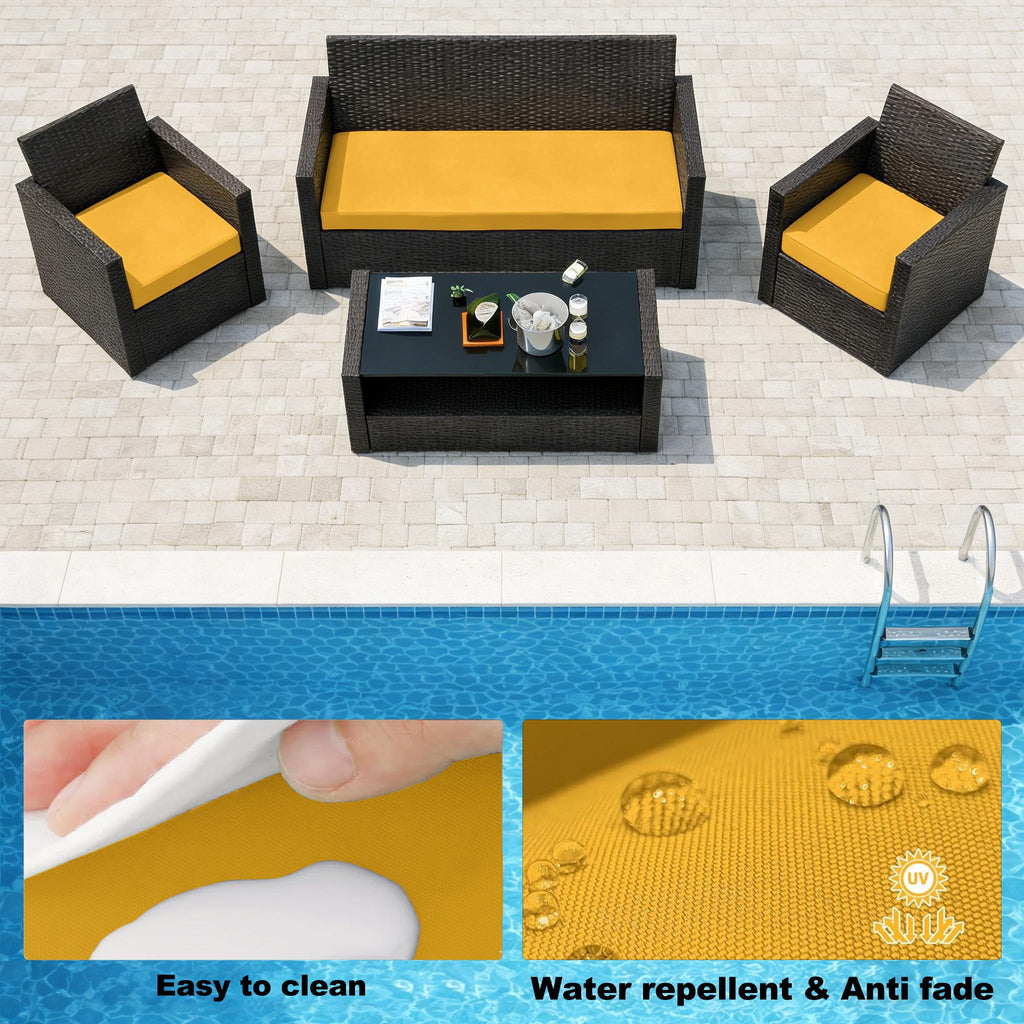 3PCS Outdoor Seat Replacement Cushion Covers