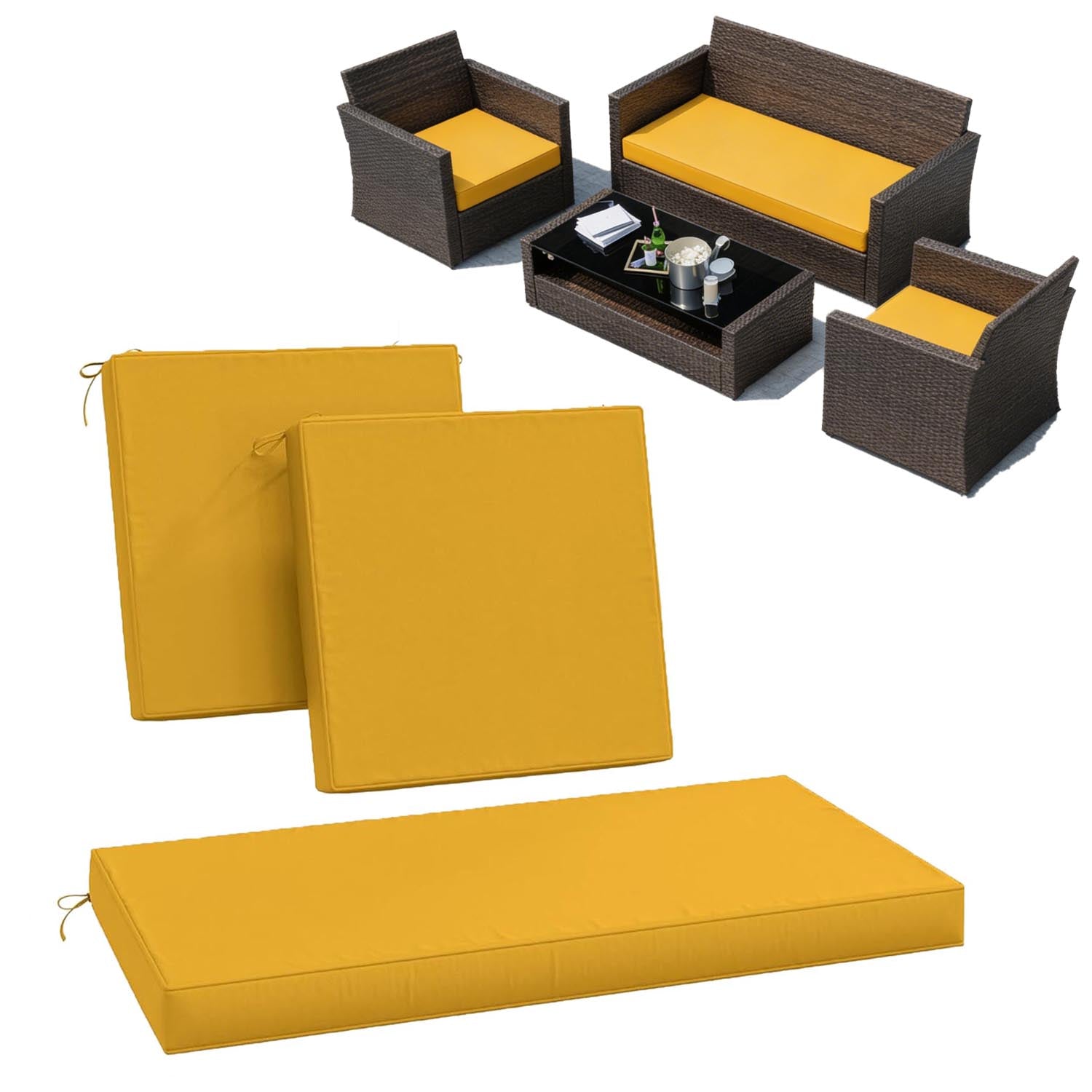 3PCS Patio Seat Cushion Set